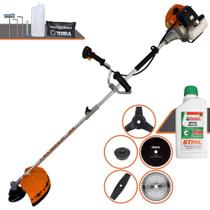 Cortador de Grama Terra GRHB-430 Bipartida À Gasolina 43cc 1,7HP 12.000rpm Roçadeira Lateral Completa Com 5 Opções de Cortes Faca 2 Pontas, 3 Pontas, 40 Dentes, 80 Dentes e Carretel + ÓLEO STIHL 2T