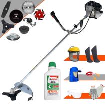 Cortador de Grama Toyama TBC43H 43cc 1,7HP Com Sistema Antivibração Roçadeira Completa Com Carretel Nylon e Kit 7 Opções de Corte + EPI + ÓLEO STIHL