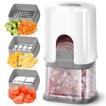 Cortador de Legumes KEOUKE com 3 Lâminas e Recipiente Branco Cortador de Legumes KEOUKE com 3 Lâminas e Recipiente Branco