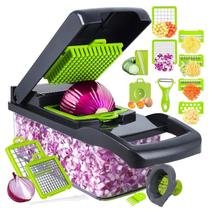Cortador De Legumes Ralador Fatiador 16 Peças Frutas Legumes