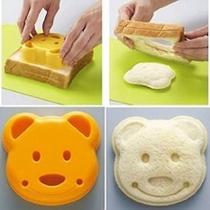 Cortador de moldes de sanduíche Bear Shape Plastic Food Grade 9.7x9x3cm