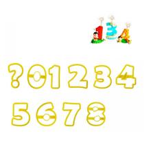 Cortador De Números 8,5 Cm Blue Star Com 10 Peças