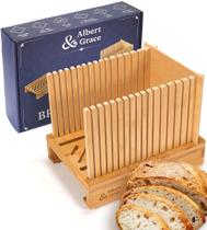 Cortador de pão Albert&Grace Bamboo ajustável para uso doméstico