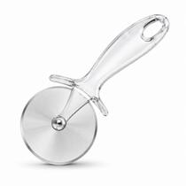 Cortador de Pizza em Aço Inox com Cabo Acrílico Transparente Roda Inox Resistente Cortador de Pizza em Aço Inox com Cabo Acrílico Transparente Roda Inox Resistente