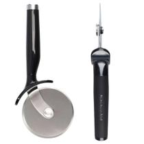 Cortador de Pizza Resistente Profissional KitchenAid em Inox Preto KCG1130HOBE Cortador Roda Robusto Premium