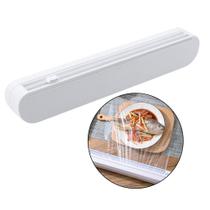 Cortador De Plástico Filme Suporte Ajustável Dispenser Plástico Filme Descartável Ventosa Aderente Selador Comida Cozinh