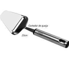 Cortador de queijo Aço inox 23cm espatula Fatiador cortadora de queijo Plaina Premium Luxo Manual MimoStyle mimo389