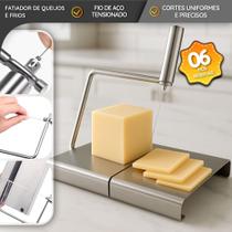 Cortador De Queijo Inox 6 Fios De Aço Fatiador Profissional Cortador De Queijo Inox 6 Fios De Aço Fatiador Profissional