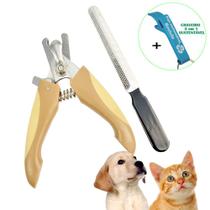 Cortador de Unha Para Gatos Cachorros com Lixa Marrom + Chaveiro CBRN18499