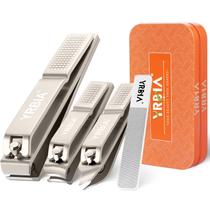 Cortador de unhas YRBIA de 4 peças Ultra Sharp com lixa de unhas de vidro