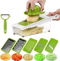 Cortador de vegetais de mandolina com recipiente e 5 lâminas