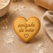 Cortador e Marcador Coração Amizade de Ouro - D260480 - Ideal para Massas e Pastas Cortador e Marcador Coração Amizade de Ouro - D260480 - Ideal para Massas e Pastas