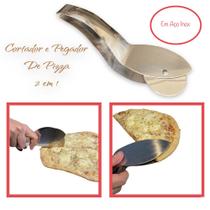 Cortador E Pegador Pizza 2em1 Inox Utensílio Cozinha Pratico - Unyhome