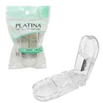 Cortador e Porta Comprimidos Transparente - PLATINA