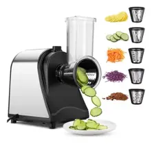 Cortador Elétrico Automático Ralador De Vegetais 5 e 1 Láminas