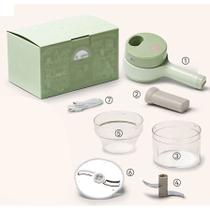 Cortador Elétrico De Legumes 4 Em 1 Sem Fio Alho Com Carregamento USB Triturador Durável Ferramenta De Cozinha - ENVIO E