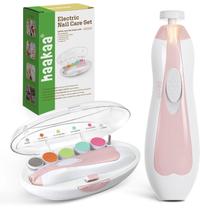 Cortador elétrico de unhas para bebês Haakaa com 6 cabeças de moagem rosa