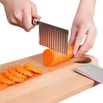 Cortador Faca Fatiadora Ondulada Para Frutas E Legumes Inox
