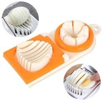 Cortador Fatiador De Ovos Cozidos Duplo Com 2 Tipos De Corte Pétala e Fatiado