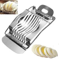 Cortador Fatiador de Ovos Cozidos Legumes e Frutas em Aço Inox