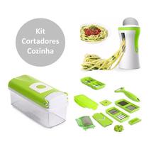 Cortador Fatiador Legumes Kit Ralador Espiral Espaguete Macarrão Legumes