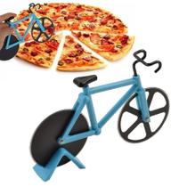 Cortador Fatiador Pizza Casa Massas Temperos Bicicleta Azul