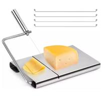 Cortador fatiador queijos bandeja em inox com fio frutas Cortador fatiador queijos bandeja em inox com fio frutas
