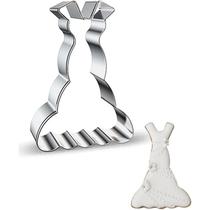 Cortador Inox Vestido de Noiva Formatura Decoração Bolo Cortador Inox Vestido de Noiva Formatura Decoração Bolo