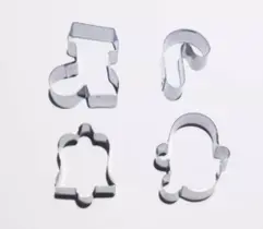 Cortador Kit Natal 1 (Papai Noel, Sino, Bota, Bengala) Em Inox