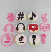 Cortador kit Redes Sociais Hashtag Fone Microfone Logo - Cia do Molde