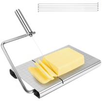 Cortador Manual Fatiador de Queijo e Frios com Fio com Base Guiada e Refil de Fios em Aço Inox Cortador Manual Fatiador de Queijo e Frios com Fio com Base Guiada e Refil de Fios em Aço Inox