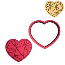 Cortador Marcador Biscoito Coração Diamante Lapidado 8cm