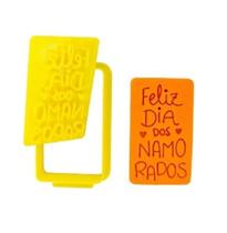 Cortador Marcador Biscoito Feliz Dia dos Namorados Placa 7cm