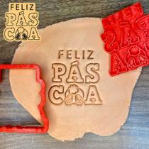 Cortador Marcador Feliz Páscoa Bumbum Coelho Costas 10,5cm