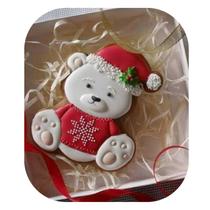 Cortador + Marcador Urso com Gorro do Papai Noel 8CM