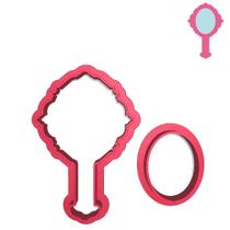 Cortador Modular Barbie Espelho Mão Beleza Maquiar Cortador Modular Barbie Espelho Mão Beleza Maquiar