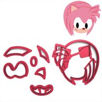 Cortador Modular Game Ouriço Sonic Cabeça Amy Rose Cortador Modular Game Ouriço Sonic Cabeça Amy Rose