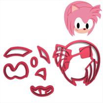 Cortador Modular Game Ouriço Sonic Cabeça Amy Rose - DOCE IMPRESSO