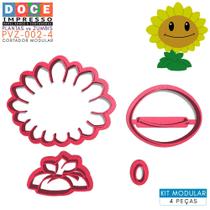 Cortador Modular Pasta Americana Festa Infantil Game Plantas vz Zumbis Cabeça do Zombie