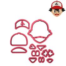 Cortador Modular Pasta Ash Pokemon Cabeça Boné