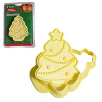 Cortador Molde De Biscoito Árvore de Natal Marcador Natalino Com CarimboMassa Bolacha Pasta American