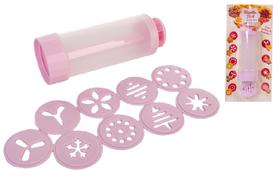 Cortador Molde para Biscoito Fácil se Plástico com 9 Formas + Bisnaga