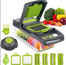 Cortador Multi Fatiador Nicer Alimentos e Frutas Cinza 13 em 1 Cortador Multi Fatiador Nicer Alimentos e Frutas Cinza 13 em 1