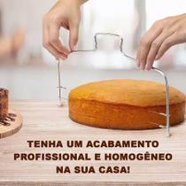 Cortador Nivelador Fatiador Bolo Fio Duplo Ajustável Inox