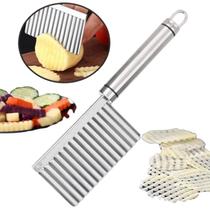 Cortador Ondulado Aço Inox Batata Legumes Decorados Chips