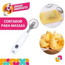 Cortador Para Massas Utensílio Inox Carretilha Corta E Fecha Pastel Pizza Fogazza Massa Folhada