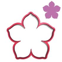 Cortador Pasta Biscoito Doce Impresso Flor Hibisco Jardim Moana 5 pétalas
