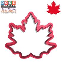 Cortador Pasta Biscoito Folha Maple Bordô Símbolo Canadá - DOCE IMPRESSO