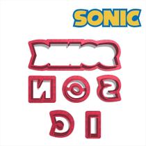 Cortador Pasta Doce Impresso Festa Game Ouriço Sonic Logo Símbolo