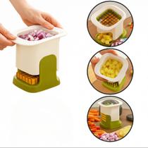 Cortador Picador Fatiador De Legumes Frutas Em Cubos Manual Cozinha Fatiador